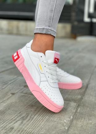 Puma cali white/pink 🆕 шикарні жіночі кросівки 🆕купити накладений платіж10 фото