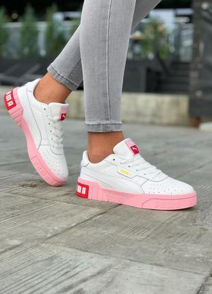 Puma cali white/pink 🆕 шикарные женские кроссовки 🆕купить наложенный платёж