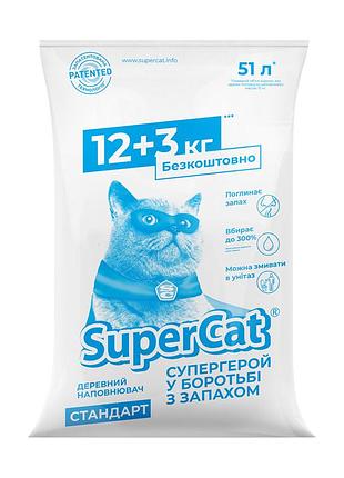 Наповнювач supercat стандарт, 12+3кг в економічному пакуванні (синій)