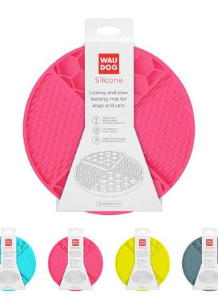 Килимок для злизування і повільного харчування waudog silicone, 211х211х30 мм, рожевий