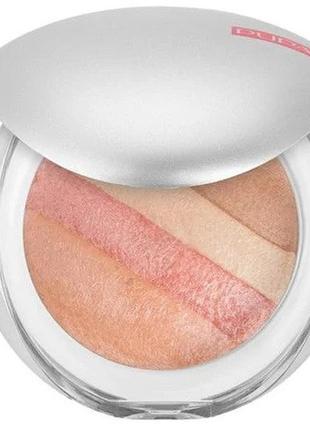 Пудра-румяна для лица pupa luminys baked all over illuminating blush-powder 06 coral stripes, 9 г