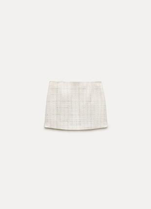 Короткая текстурированная юбка zw collection6 фото