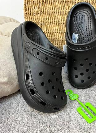 Дитячі крокси сабо на платформі crocs classic crush kids black новинка новинка новинка