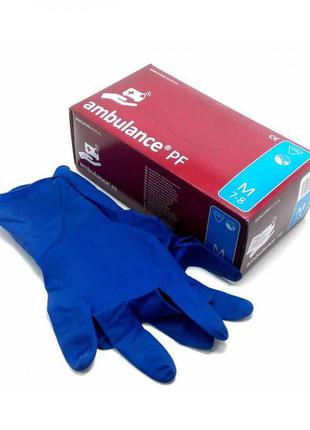 Рукавиці латексні ambulance high risk оглядові неприпудрені, 50 шт. упаковка р. m (5906615004134)