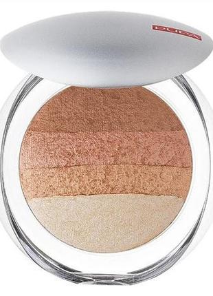 Пудра-румяна для лица pupa luminys baked all over illuminating blush-powder 05 gold stripes, 9 г