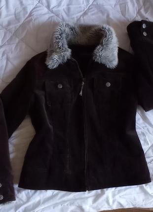 Демі куртка приталені коротка на флісі, вельветова, марсала, principle1 фото