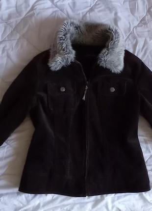 Деми куртка приталенная короткая на флисе, вельветовая, марсала, principle2 фото