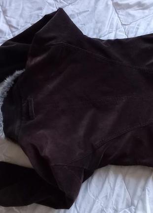Деми куртка приталенная короткая на флисе, вельветовая, марсала, principle5 фото