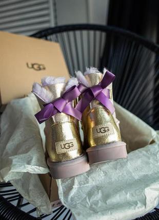 Ugg mini bailey bow gold🆕 шикарные женские угги🆕купить наложенный платёж5 фото