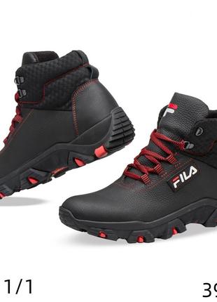 Кросівки шкіряні зимові на мембрані fila gtx1 фото