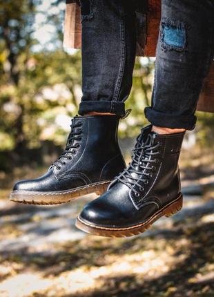 Черевики dr. martens 1460 black без меха ботинки