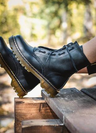 Ботинки dr. martens 1460 black lux черевики10 фото