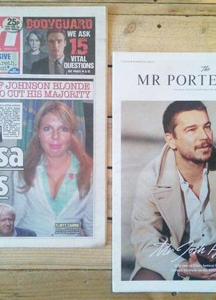Иностранные газеты the sun, газета mr porter post, журналы time