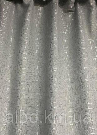 Серые готовые шторы лен блэкаут мрамор однотонные7 фото