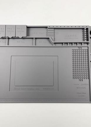 Мат силиконовый, термоустойчивый aida s-160, для ремонта техники и раскладки запчастей / 450x300 мм grey5 фото