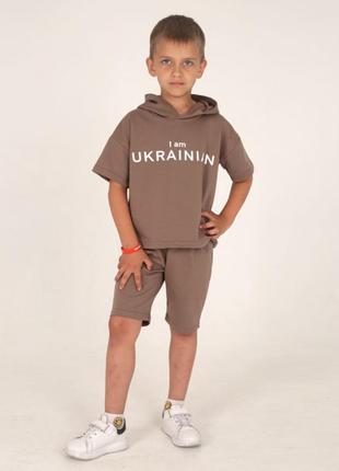 Комплект для хлопчика шорти і футболка з капюшоном2 фото