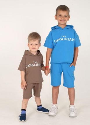 Комплект для хлопчика шорти і футболка з капюшоном4 фото