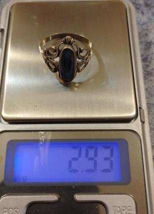 Красивое серебряное кольцо с галиотисом. 925. размер 18,54 фото