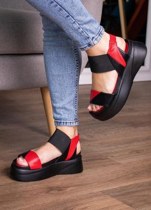 Женские сандалии fashion rebel 3039 39 размер 25 см красный5 фото
