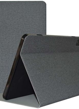 Чехол книжка для планшета blackview tab 16 / подставка / силиконовая основа / серый