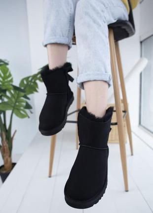 Ugg mini bailey bow black 🆕 шикарные женские угги c замком 🆕 купить наложенный платёж9 фото