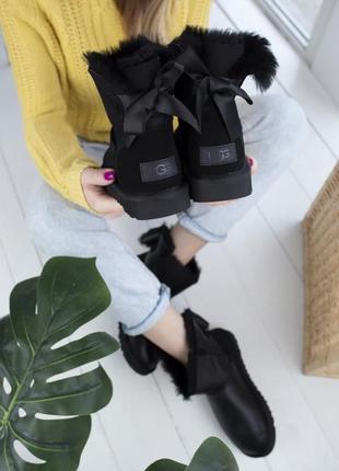 Ugg mini bailey bow black 🆕 шикарные женские угги c замком 🆕 купить наложенный платёж3 фото