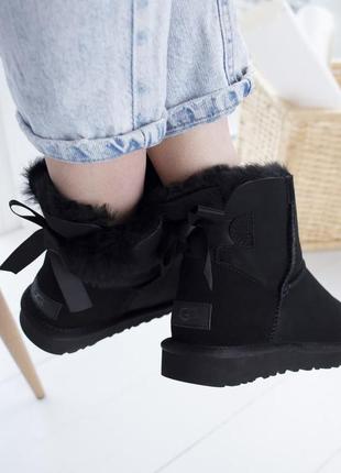 Ugg mini bailey bow black 🆕 шикарные женские угги c замком 🆕 купить наложенный платёж7 фото