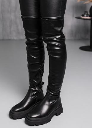 Ботфорты женские зимние fashion arion 3884 38 размер 24,5 см черный
