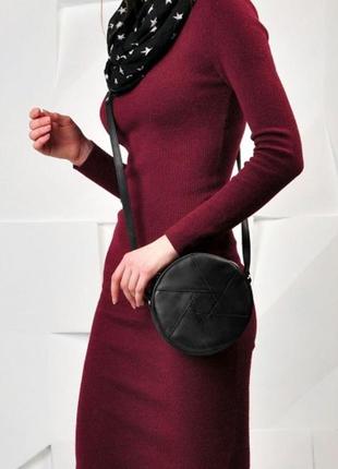 Сумка бон-бон (шкіра crazy horse) графіт - чорна