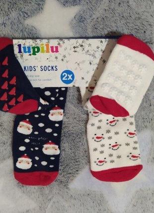 Детские тёплые махровые носки носочки abs с тормозами lupilu германия, 23-26