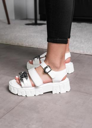 Жіночі сандалі fashion nala 3651 37 розмір 23,5 см білий5 фото