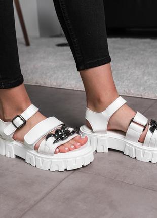 Жіночі сандалі fashion nala 3651 37 розмір 23,5 см білий8 фото