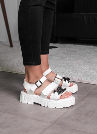 Жіночі сандалі fashion nala 3651 37 розмір 23,5 см білий2 фото