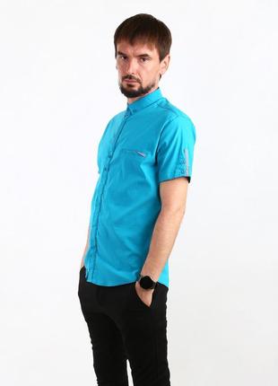 Рубашка темно-бирюзовый (saa-1136-dark-turquoise)2 фото