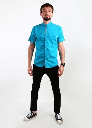 Рубашка темно-бирюзовый (saa-1136-dark-turquoise)4 фото