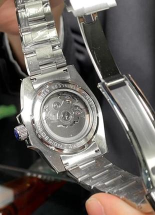 Механические часы pagani design pd-1661 silver-green, мужские, металлические, с автоподзаводом d c8 фото
