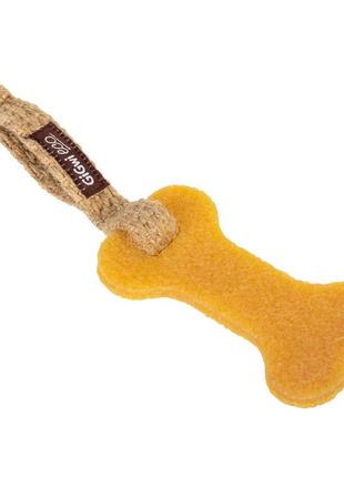 Іграшка для собак гумова кістка мала gigwi gum gum, екорезина, текстиль, 24 см