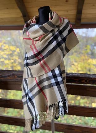 Стильный качественный большой шарф палантин в стиле berberry