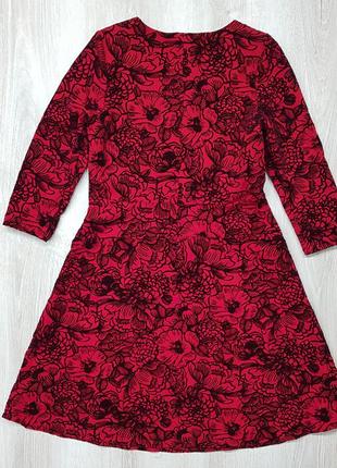 Червона сукня  в велюрові квіти від lands' end3 фото