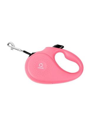 Повідець-рулетка collar для собак, розмір xs, 12 кг, 3 м, стрічка рожевий2 фото