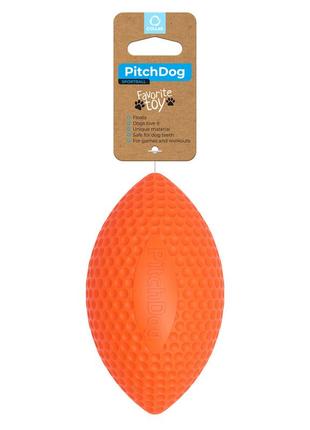 Ігровий м'яч для апортировки pitchdog, дiаметр 9cм помаранчевий2 фото