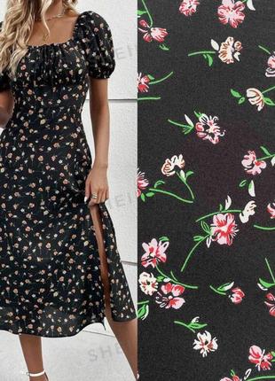 Жіноча ніжна сукня у квітковий принт різні відтінки9 фото