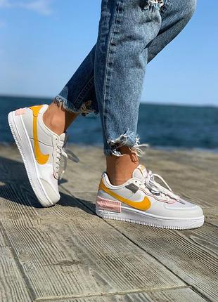 Женские кроссовки найк nike air force 1 shadow grey/orange