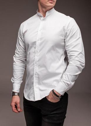 Чоловіча біла сорочка з довгим рукавом "modern"