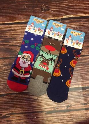 Новорічні шкарпетки новорічні шкарпетки махра дитячі шкарпетки