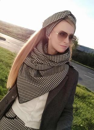 Комплект шарф-накидка та шапка-пов'язаність язка зимово-осінні теплі