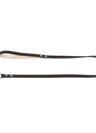 Повідець "collar" подвійний з прошивкою (ширина 16мм, довжина 122см) чорний2 фото