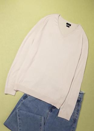 Шикарный пудровый свитер yves,шерсть+шелк1 фото