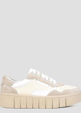 Кеды низкие женские летние бежевые натуральная замша украина  vm villomi - размер 41 (26,3 см)  (модель: