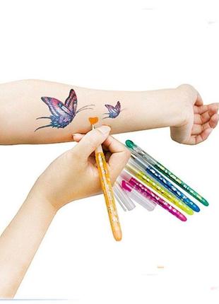 Набір гелевих ручок для тату 6 кольорів tatoo 89g 310-6
